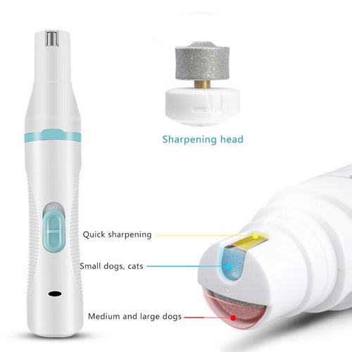 3 IN 1 Pet Grooming Machine USB Charge Dog Cat Hair Trimmer Paw Nail Grinder Pets Clippers Foot Nail Cutter Hair Cutting Machine